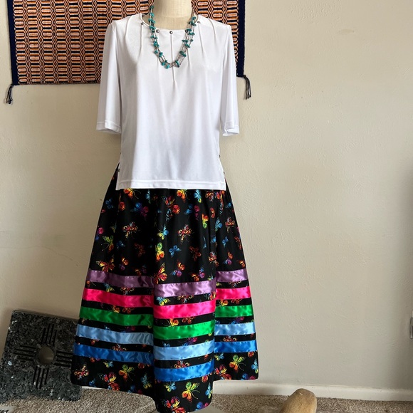 Handmade Dresses & Skirts - Colorful Striped Women's Ribbon Skirt